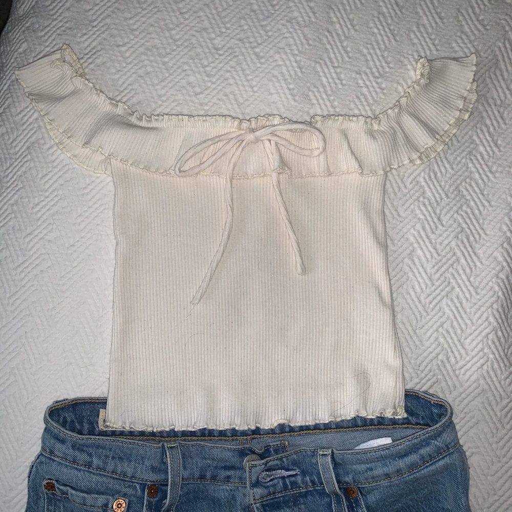 Bershka Cream Crop Top